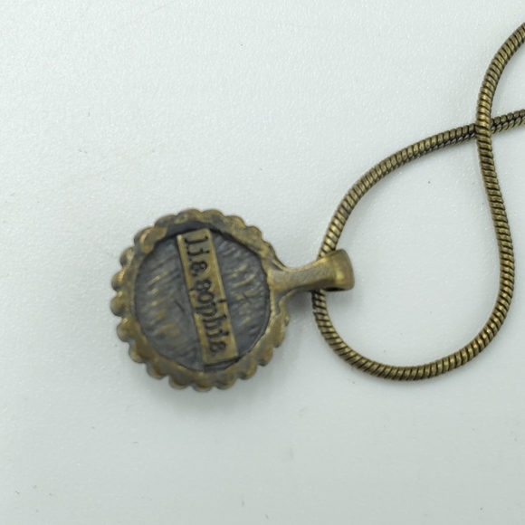 Lia Sophia Dainty Necklace Crystal Circle Brass 16 - Picture 6 of 7